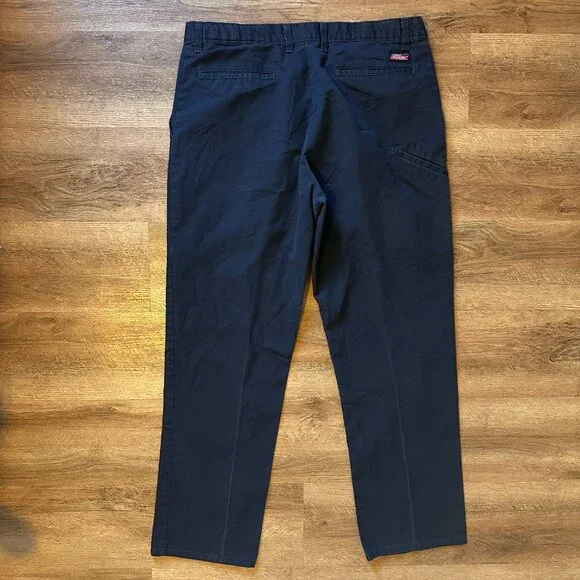 Dickies Chinos Mens 36x31 Navy Blue Cotton Polyester Work Pants - Picture 2 of 5